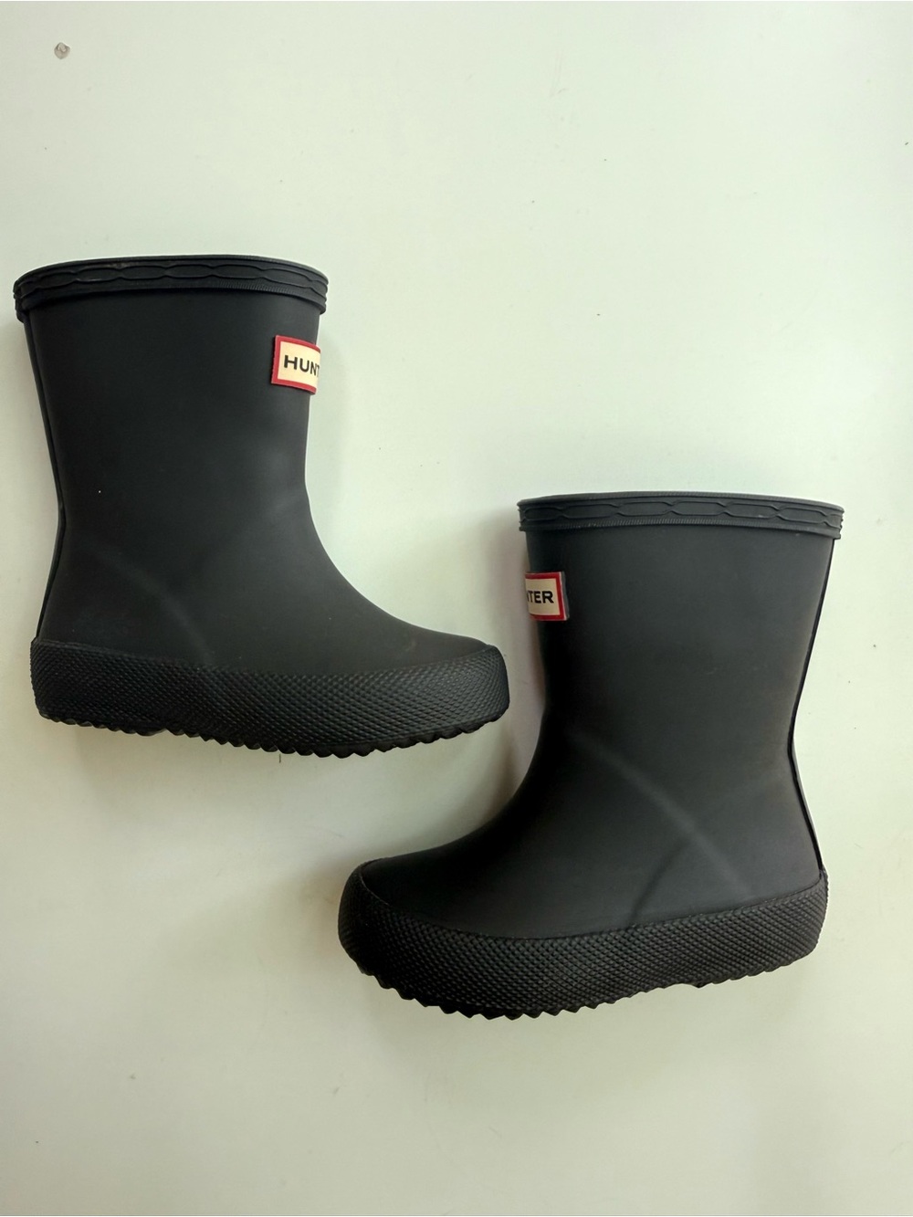 Hunter Classic First Baby Black Rain Boots Toddler UK SIZE 4, US Boys 5, Girls 6